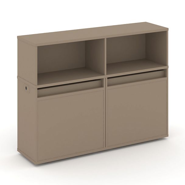 Estetica Набор №1. Тумба двойная+низкая надставка ES.NB.2N-1 Латте 1500*410*1135 - Вид 1