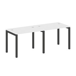 Metal System Quattro Р. ст. на 2 раб. места на П-образном м/к 50БП.СМ-2.1 Белый/Антрацит металл 2000*720*750 - Фото предпросмотра