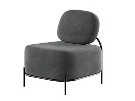 Jive Диван одноместный JVE-1 Velutto 75/Металл Черный 670*720*770 - Фото предпросмотра