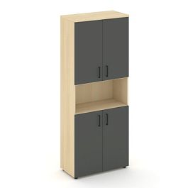 Style Project Шкаф высокий широкий SN.STS.E-107 Акация Лорка/Акация Лорка/Антрацит/Черный Ручки 796* - Фото предпросмотра