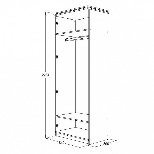 Шкаф 2-х дверный для одежды "Ольга 13" - Вид 2
