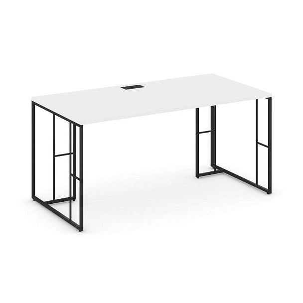 Rift Direct Стол руководителя RF.SR-023 Белый Бриллиант/Металл Черный 1380*800*750 - Вид 1