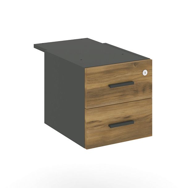 Concept Тумба с 2 ящ. CN.PT-004 W Сандал Янтарный/Антрацит 347*573*352 - Вид 1
