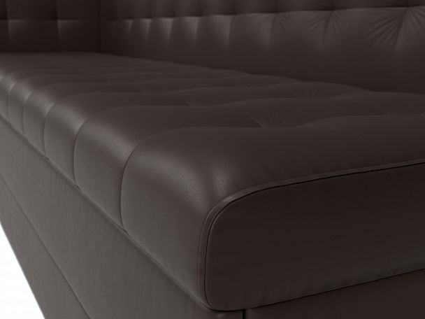 Кухонный диван Бриз с левым углом (полностью экокожа коричневая) - Вид 4