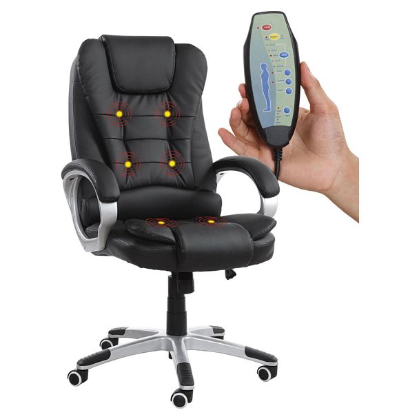 Кресло офисное BRABIX "Comfort MS-003", 6 массажных модулей, экокожа, черное, 532521 - Вид 1