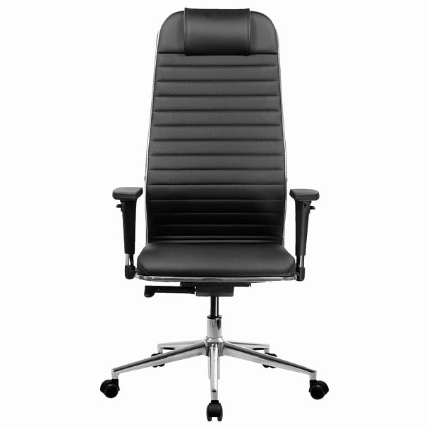 Кресло МЕТТА "ErgoLife" 10 B1-117D, хром, синхромеханизм, 2D-подлокотники, экокожа, черное - Вид 5