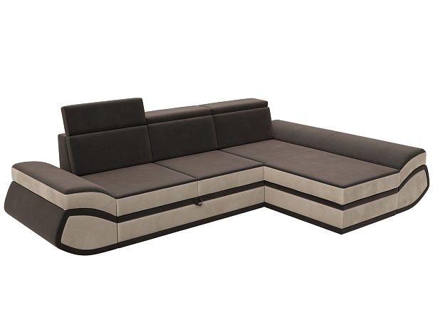 Диван угловой Лига-032 правый угол Велюр коричневый - Вид 5