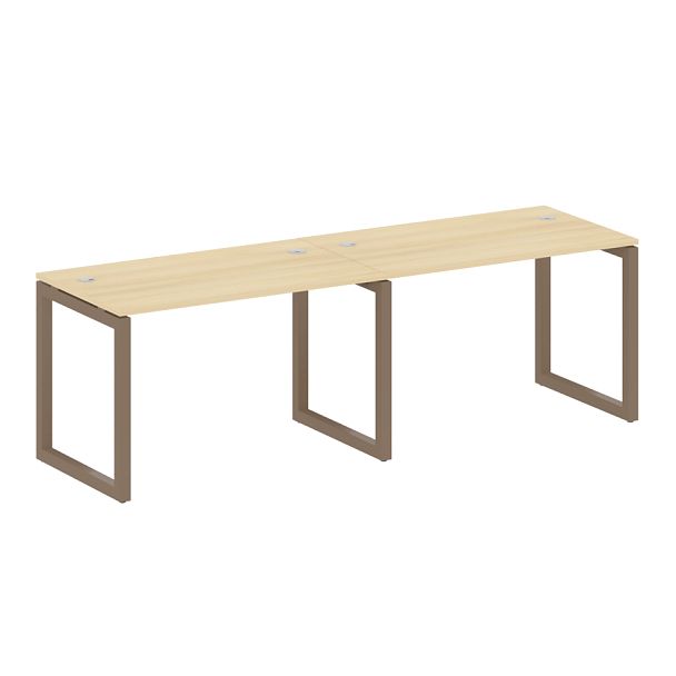 Metal System Quattro Р. ст. на 2 раб. места на О-образном м/к 50БО.СМ-2.2 Акация/Мокко металл 2400*720*750 - Вид 1