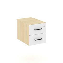 Стайл Проджект Тумба с 2 ящ. SN.TP-032 Акация Лорка/Белый/Черный Ручки 343*507*356 - Фото предпросмотра