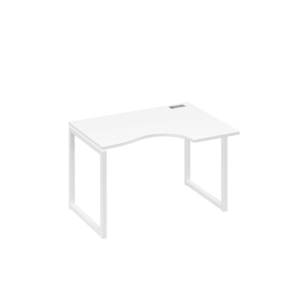 Стол эргономичный правый на каркас QUATTRO Классика A4 А4 Б4 042 БП белый премиум / металлокаркас белый - Вид 1