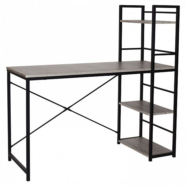 Стол на металлокаркасе BRABIX "LOFT CD-005", 1200х520х1200 мм, 3 полки, цвет дуб антик, 641222 - Вид 3