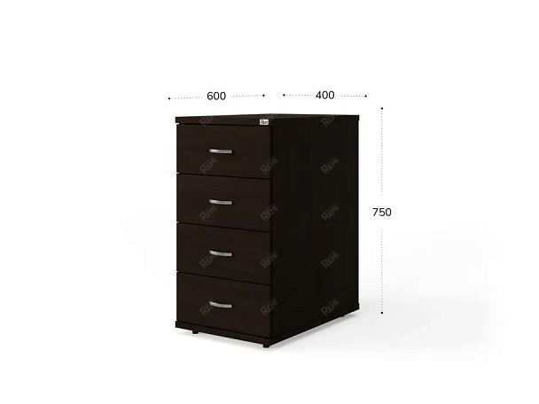 UNITY PТ2 ВЕНГЕ Тумба с ящиками 400х600х750 - Вид 2