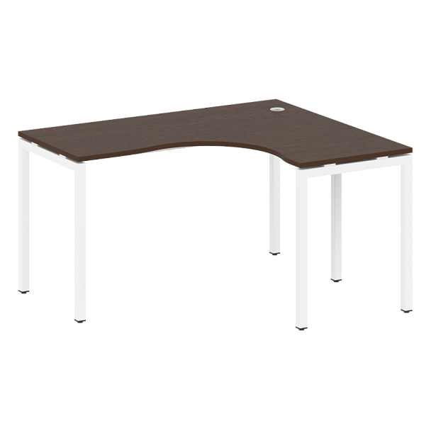 Metal System Quattro Стол криволинейный правый на П-образном м/к 40БП.СА-3 (R) Венге/Белый металл 1400*1200*750 - Вид 1