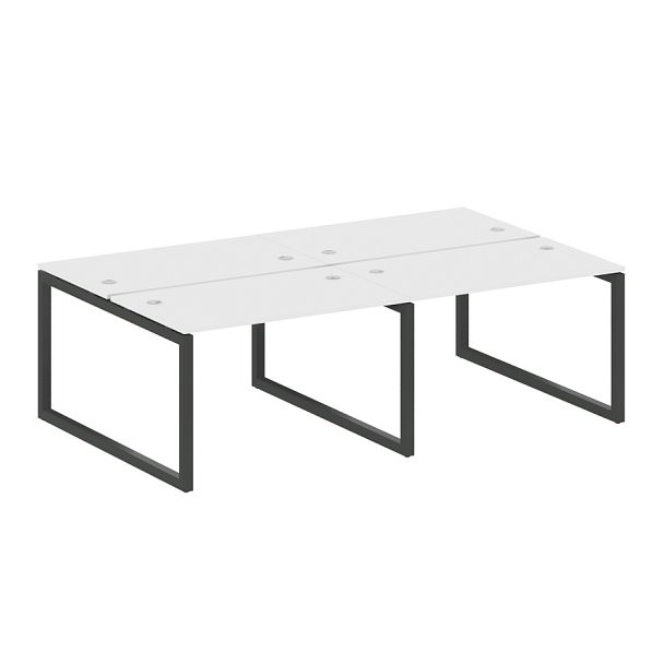 Metal System Quattro Р. ст. на 4 раб. места на О-образном м/к 50БО.СМ-4.2 Белый/Антрацит металл 2400*1475*750 - Вид 1