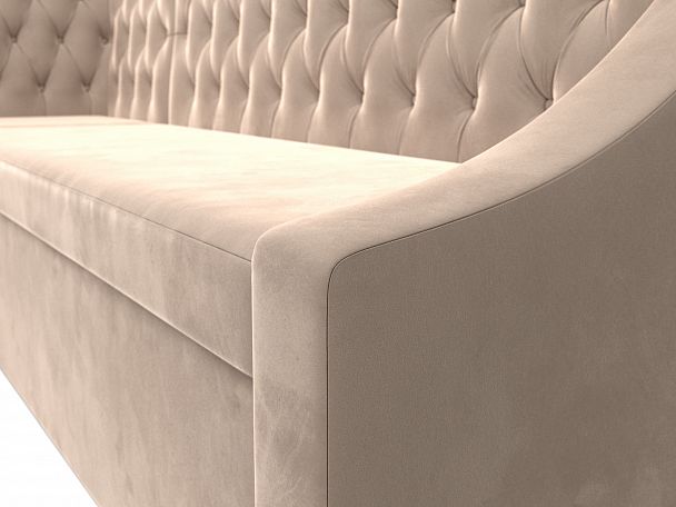 Кухонный угловой диван Мерлин левый (полностью велюр бежевый) - Вид 4