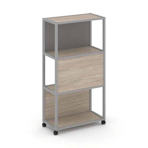 Shelf Mobile Стеллаж 4 уровня 1 секция VR.LT-STK-405.08 Дуб Аттик/Металл Серый/W-11 800*400*1523 - Вид 1
