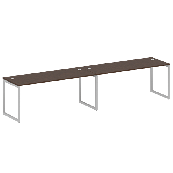 Metal System Quattro Р. ст. на 2 раб. места на О-образном м/к 40БО.СМ-2.5 Венге/Серый металл 3600*720*750 - Вид 1