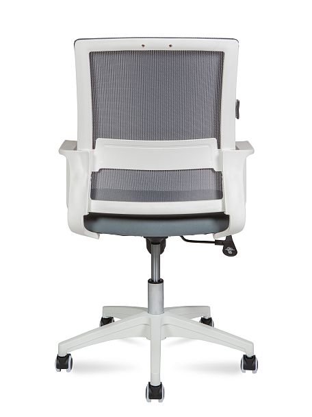 Кресло Бит LB / белый пластик /  серая сетка / темно серая ткань - Вид 2