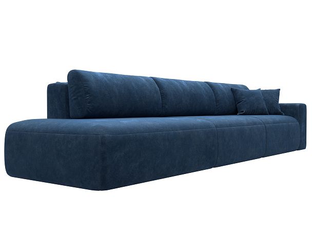 Диван прямой Лига-036 НПБ Модерн Лонг подлокотник справа Велюр синий - Вид 3