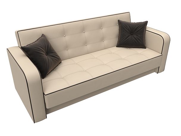 Диван-книжка Тур Экокожа\Велюр бежевый - Вид 5