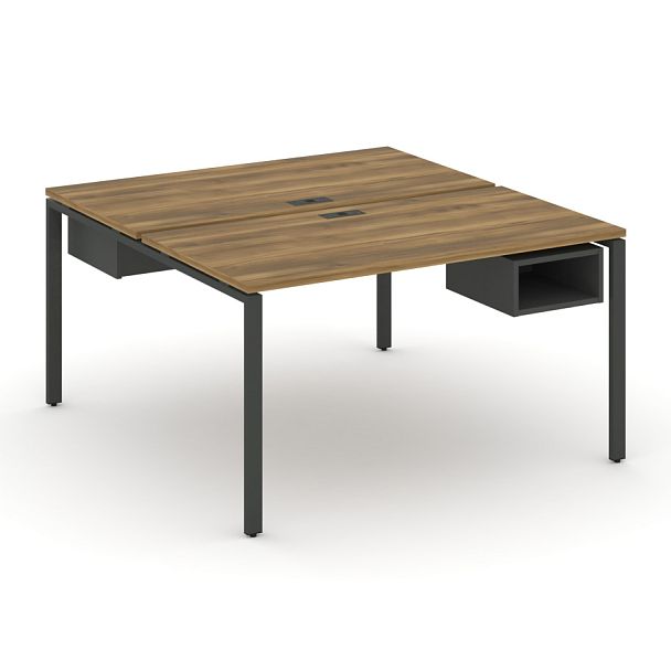 Concept Рабочая станция 2 сторонняя с подвесными тумбами на 2 места CN.DRS-101 Сандал Янтарный/Антрацит/Металл Антрацит 980*1480*750 - Вид 1