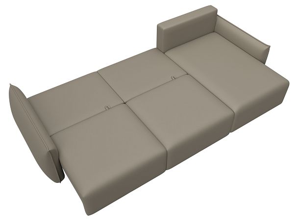 Диван угловой Лига-051 НПБ Лонг угол универсальный Экокожа бежевый - Вид 9
