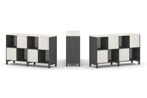 Style Project Набор стеллажа 2-х сторон., 2 яр. SN.NSD-241 Антрацит/Дуб Наварра/Металл Антрацит 1488 - Вид 1