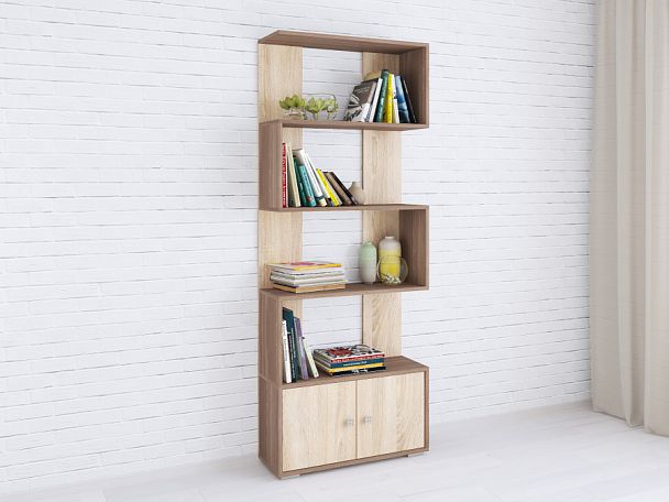 Стеллаж Ромео-2 (1800х700х250) ясень шимо/дуб сонома - Вид 1