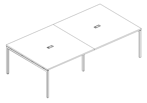 Стол переговорный 240 на каркасе DUE A4 А4 Б2 131-2 БП антрацит премиум / металлокаркас антрацит - Вид 3