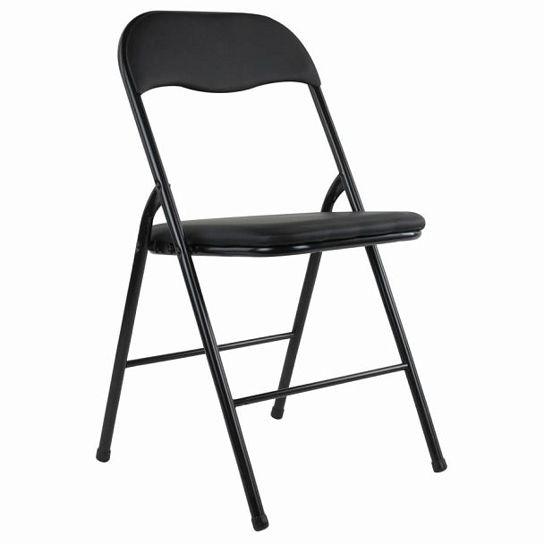 Стулья складные BRABIX "Golf CF-007", КОМПЛЕКТ 2шт., черный каркас, кожзам черный, 533029 - Вид 4