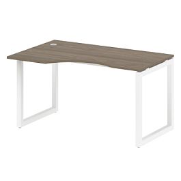Metal System Quattro Стол криволинейный левый на О-образном м/к 50БО.СА-2 (L) Вяз/Белый металл 1400*900*750 - Фото предпросмотра