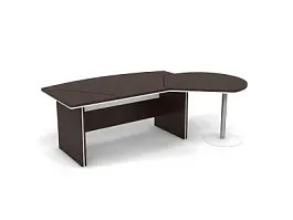 БЕРЛИН / BERLIN Стол руководителя с брифингом правый 2350х1500х760 Венге/Белый - Фото предпросмотра