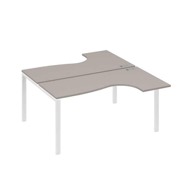 Рабочая станция UNO (2х160) со столами эргономичными A4 А4 Б1 182 БП мокко премиум / металлокаркас белый - Вид 1