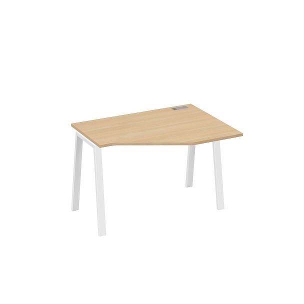Стол эргономичный правый "Техно" на металлокаркасе TRE A4 А4 Б3 052 БП натуральный дуб / металлокаркас белый - Вид 1