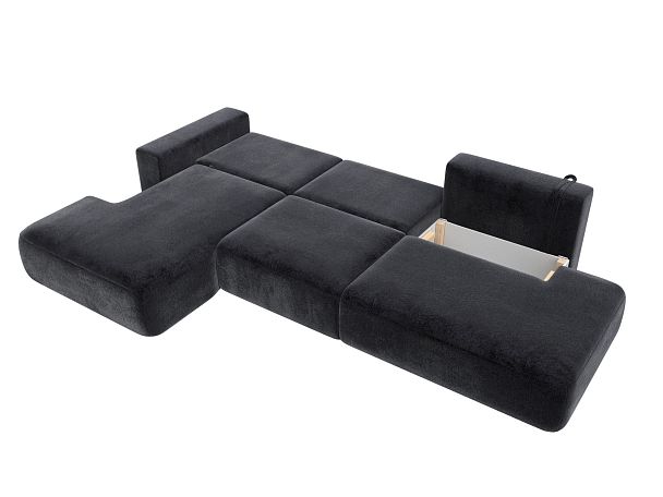 Диван угловой Лига-036 НПБ Модерн Лонг левый угол Велюр серый - Вид 9