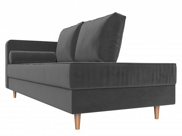 Кушетка Прайм левый (полностью велюр серый) - Вид 3