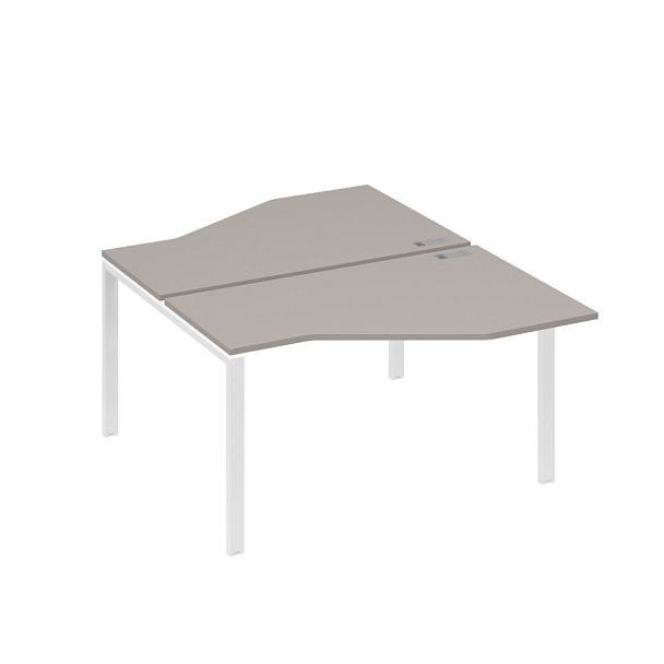 Рабочая станция (2х140) со столами Техно на каркасе UNO A4 А4 Б1 187 БП мокко премиум / металлокаркас белый - Вид 1