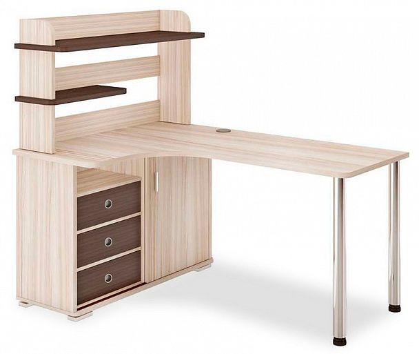 Стол компьютерный СР-165М Карамель/Шамони левый - Вид 1