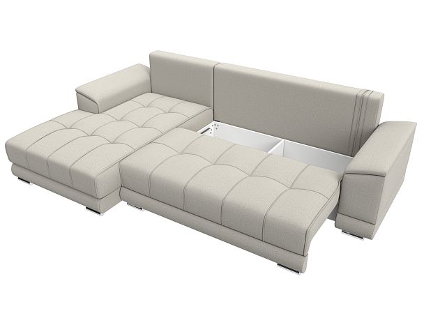 Диван угловой НордСтар левый угол Рогожка бежевый - Вид 7