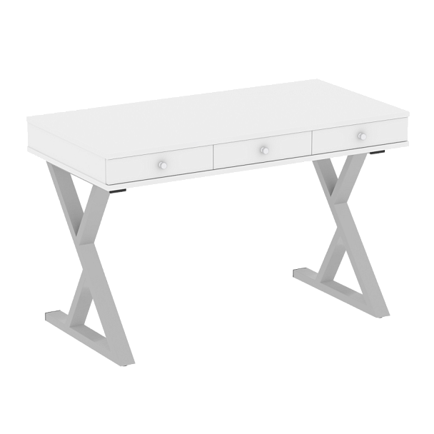 Home Office Стол письменный VR.SP-1-118.M Белый бриллиант/Серый металл 1180*600*750 - Вид 1