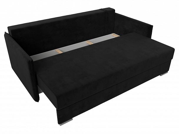 Диван угловой Сайгон (полностью велюр черный) - Вид 7
