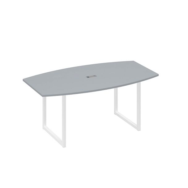 Стол для переговоров 180 на каркасе QUATTRO A4 А4 Б4 112 БП серый / металлокаркас белый - Вид 1
