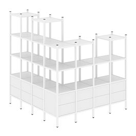 Loft Угловой внешний стеллаж наборный VR.L-55 Белый бриллиант/Белый металл 1694*1694*1869 - Фото предпросмотра