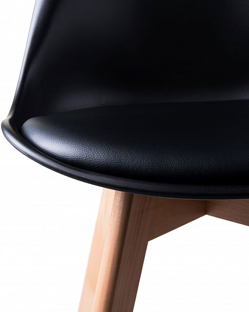 Стул обеденный DOBRIN JERRY SOFT (ножки светлый бук, цвет сиденья чёрный (B-03)) - Вид 7