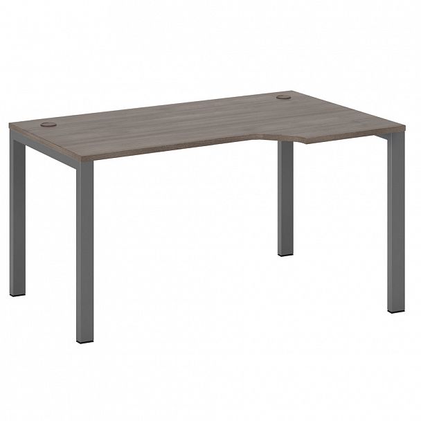 Стол эргономичный правый на металлоопорах New Line 150x90x75 дуб шамони темный - Вид 1