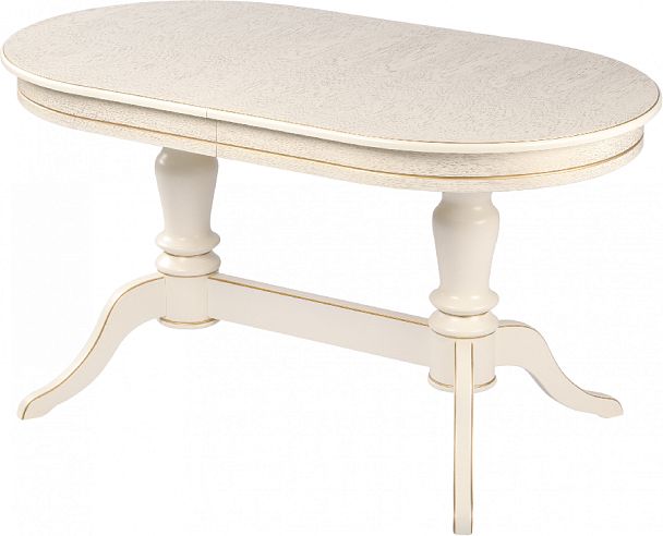 Стол деревянный раздвижной Арей 140(180)х80х76 Слоновая кость с золотой патиной - Вид 2