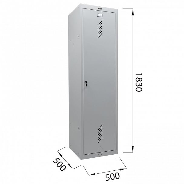 Шкаф металлический для одежды BRABIX "LK 11-50", УСИЛЕННЫЙ, 2 отделения, 1830х500х500 мм, 22 кг, 291132, S230BR404102 - Вид 7
