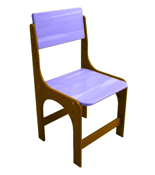 Стул детский Альфа регулируемый, фанера, спинка и сиденьне цветные, гр.00-1 - Вид 1