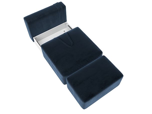 Модули диван и пуф Лига-060 НПБ Велюр синий - Вид 7