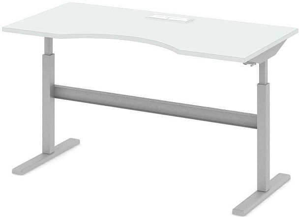 Стол офисный рабочий "Трансформер"  ПК-ТРС-СТЭ160Х80КК/МРМ-В1-76 белый - Вид 1